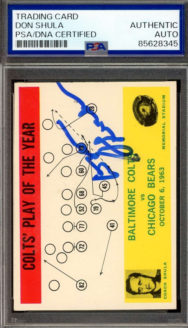 Don Shula PSA DNA Signed 1964 Philadelphia Colts Rookie Autograph