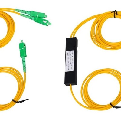 SC APC 1x2 Singlemode Fiber Optical Splitter, 2-Pack