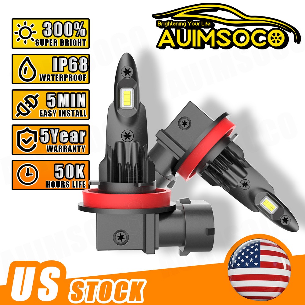 For Ford Fusion 2006 2007-2016 2X H11 LED Headlights Low Beam Bulbs White H8 H9