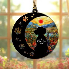 Personalized Dog Memorial Suncatcher, Custom Dog Suncatcher Decor, Dog Loss Gift