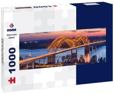 Noah Jigsaw Puzzle Memphis, Tennessee, USA at Hernando de Soto Bridge at dusk pa