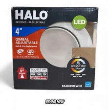 Halo RA 4" LED Recessed Light Trim Dimmable Gimbal 5 Color Select Can Replace