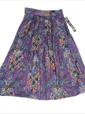 New VTG Sag Harbor 90's Skirt Size Large 14 Tartan Plaid Paisley Elastic Waist