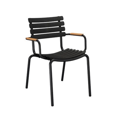 HOUE Reclips Armlehnstuhl Stuhl Gartenstuhl Lehnstuhl Sitz schwarz Aluminium