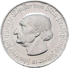 Westfalen 50 Millionen Mark Notgeld Minister vom Stein 1923 Alu 44 mm #163