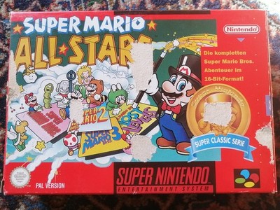 Original Karton SNES Spiel Super Mario Allstars (ohne Inhalt)