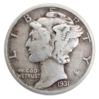 Mercury Dime 1931-D  F Fine 90% Silver