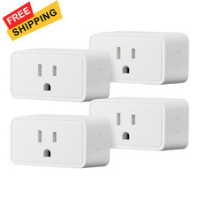Amazon Basics Smart Plug, Works with Alexa Only, 2.4 GHz Wi-Fi, 4 Pack, White 