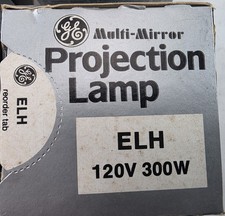 GE Projector Lamp, Multi-Mirror, ELH 300W 120V, Slide or Movie Projectors, NIB