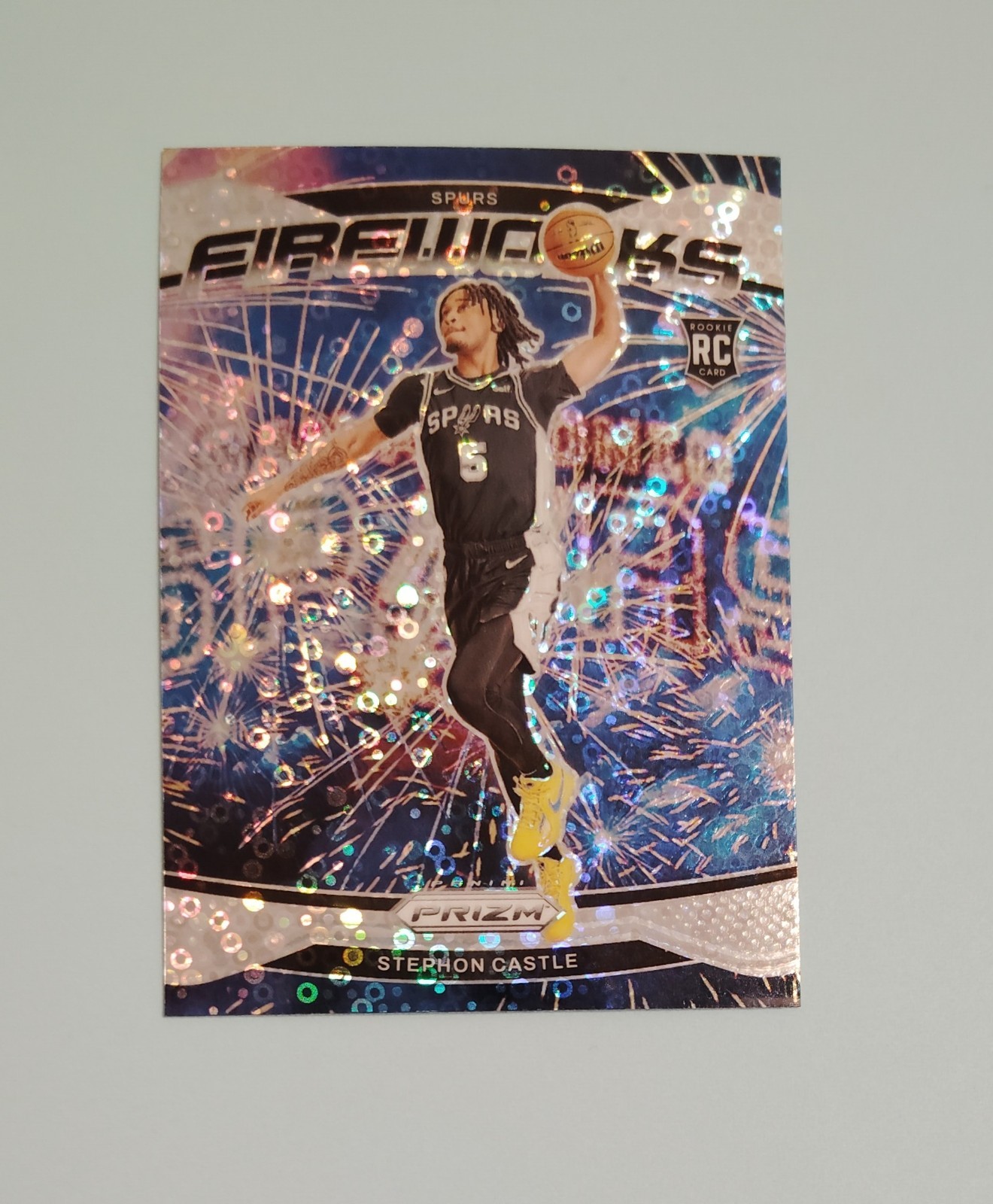 2024-25 Panini Prizm Fireworks Stephon Castle #13 Fast Break Prizm (RC)
