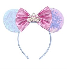 Mouse Ears Headband for Women, Pearl Hairbands Bow Headbands Princess Party D...