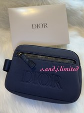 DIOR BLU NAVY BORSA DA VIAGGIO CON CERNIERA BORSA TOILETTE UOMO GWP NUOVA REGALO VIP