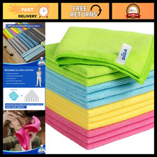Streak-Free Microfiber Cleaning Cloths - 12 Pack, Ultra-Absorbent Towels for Hom