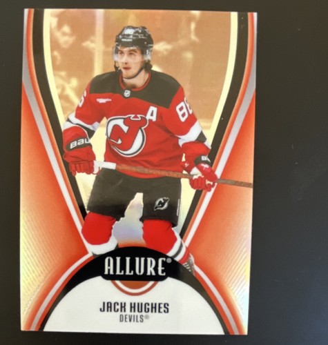 UPPER DECK 2025-26 ALLURE RED RAINBOW JACK HUGHES #34 NEW JERSEY DEVILS NHL