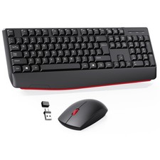 Wireless Keyboard and Combo-Full Size QWERTY Layout 2.4G Stereo Keycap Ergono...