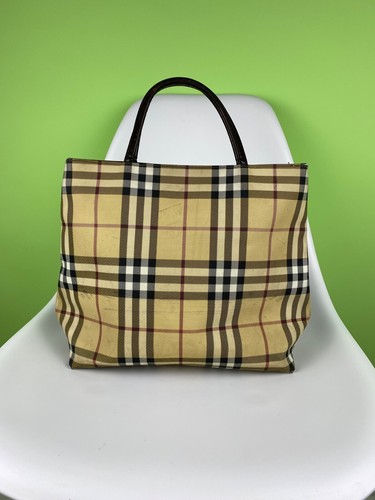 Burberry London Beige Nova Check Coated Canvas Tote Bag - Picture 6 of 20