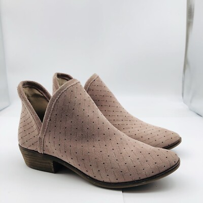 Lucky Brand Kelbie Cut Out Ankle Boot Women Pink Perforated