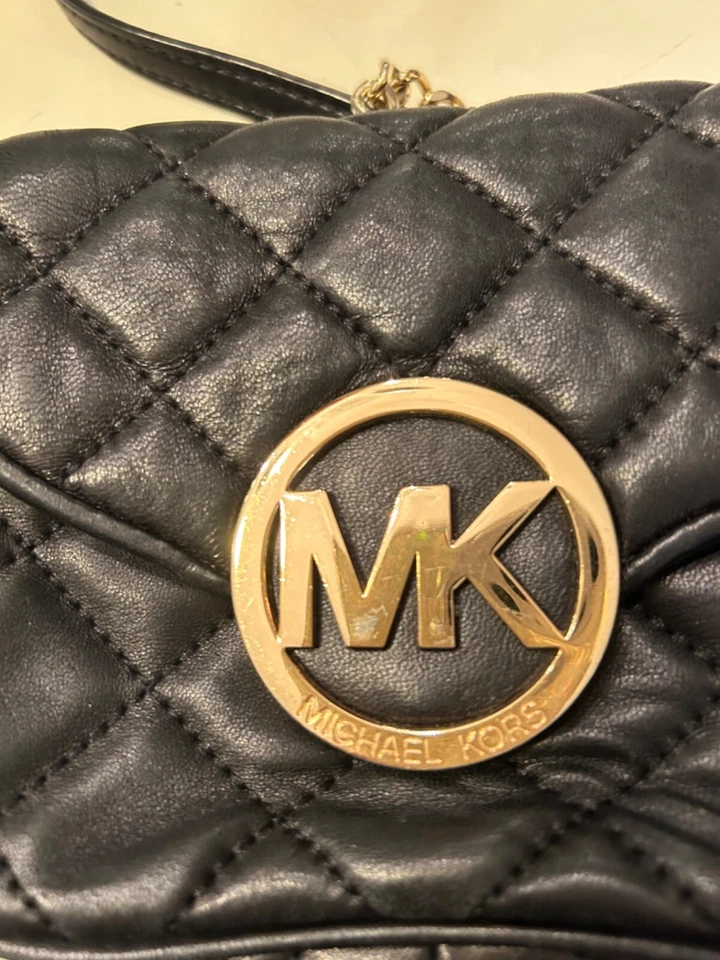 Michael Kors Fulton Small Quilted Leather Black Crossbody Bag  - Image 2 of 4