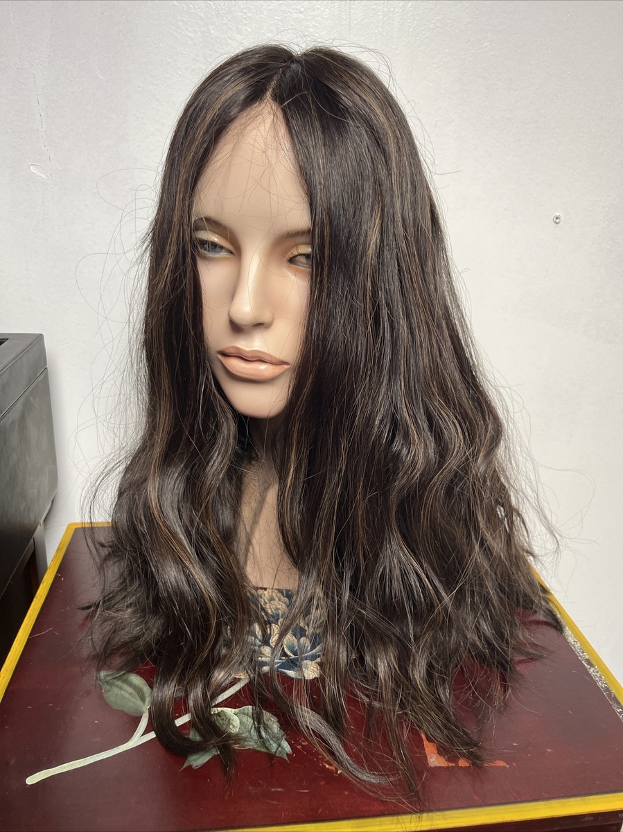 Irenes Human Hair Wig. Soleil Idole 23” Lace Top #1/8 Medium Cap