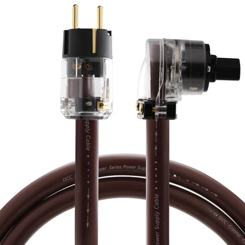 12AWG 4N OFC Audio Power Wire US/EU Version Supply Mains & 90° Female Connector - Picture 1 of 8
