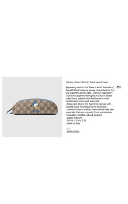 Gucci Donald Duck 筆箱　鉛筆　セット New Gucci Zipper Pencil Case Gucci x Disney Donald Duck Zipper