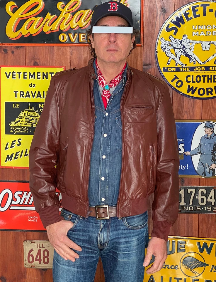 Size 42US / 52EU. Vintage leather jacket by Wilson - Imagen 4 de 4