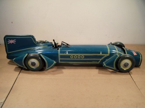 SUPERB TINPLATE CLOCKWORK GUNTHERMANN "BLUE BIRD" LAND SPEED RECORD CAR (1930's) - Picture 6 of 18