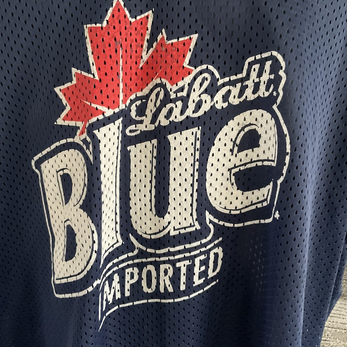 VINTAGE Labatt Blue Beer Jersey Adult XL Navy Blue Football Jersey