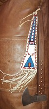Native American style tomahawk with beaded drop