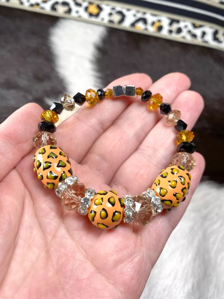 Animal Print Bracelet Magnetic Bracelet for Women Yellow Cheetah Safari