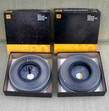 Vintage 2 KODAK Carousel Slide Trays Transvue 80 &140 Slides Original Boxes