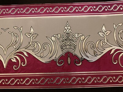 wunderschöne Barock Bordüre PLUM Weiss S 5m lang 17,7 cm breit Wallpaper border