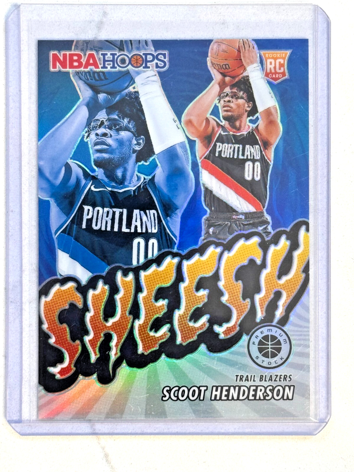 2023-24 NBA Hoops Premium Stock Sheesh Silver Prizm RC Scoot Henderson Rookie