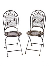 Da giardino 2x per 9kg sedia in ferro battuto sedia pieghevole stile antico