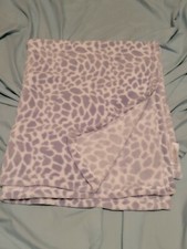Baby S L Home Fashions Gray white fleece leopard cheeta print EUC