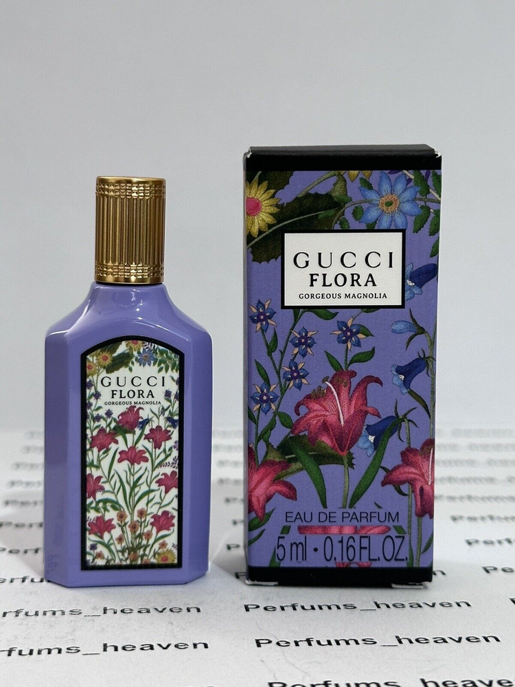 NEW GUCCI Flora Gorgeous Magnolia EDP mini Splash Travel 0.16 oz / 5 mL With Box
