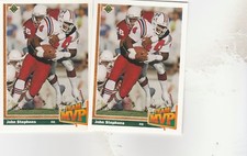 FREE SHIPPING-MINT-1991 Upper Deck #467 John Stephens New England Patriots-2 CRD