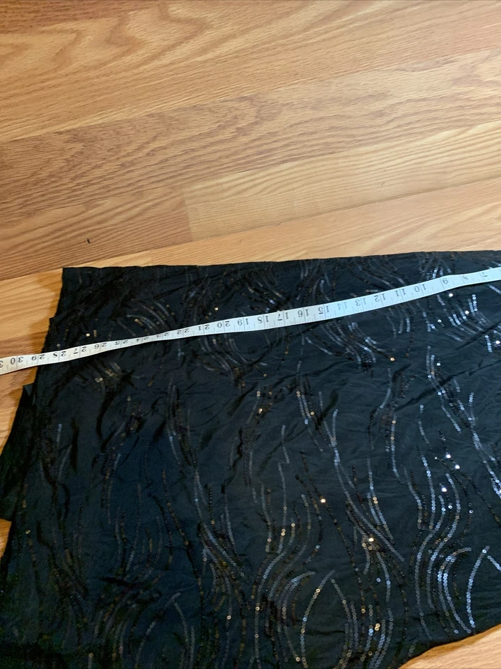 Pantalones negros MSK estrás talla grande elegantes noche pierna ancha pull-on Foto 3 de 4