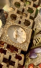 Ladies watch Rubicon Lynx Gold Quartz Myota Gold plated Crystals $1489 Unique