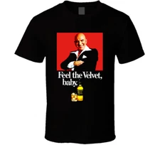 Black Velvet Whiskey Telly Savalas Retro 70s T Shirt