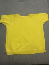 Vintage 1950s/60s Penneys 100 Cotton Pull Over Sweatshirt Yellow JCPenney Large