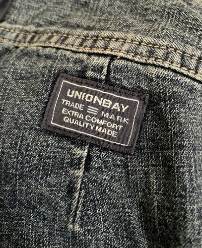 VTG Y2K Union Bay Wide Leg Baggy Jeans Striped Suspenders 1990’s Denim Juniors 7 - Picture 12 of 15