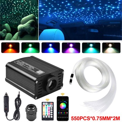 Auto 200/550 LED Sternenhimmel Lichtfaser Glasfaser Optik Lichteffekte Music APP
