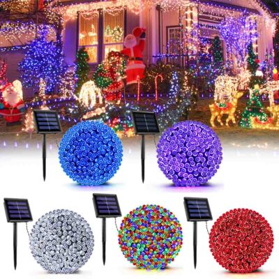 Outdoor Waterproof Solar String Lights 100 LED 8 Modes Garden Xmas Party Decor