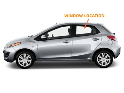 Driver/Left Side Rear Door Window Glass For 2011-2015 Mazda 2 4DR