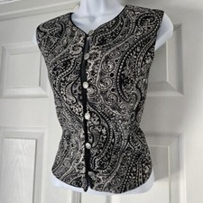 Vintage 90s women's whimsigoth patterned sleeveless vestSize 14/16
