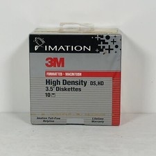 3M Imation MAC 1.40 MB DS, HD 3.5 Floppy Disks 10-Pack New Sealed Fast Shipping