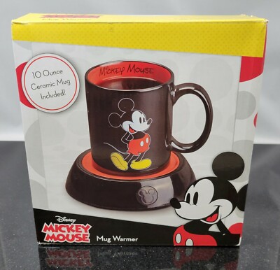 Disney Mickey Mouse 10 Ounce Ceramic Mug & Warmer ~ See Pic's ~ New Open Box