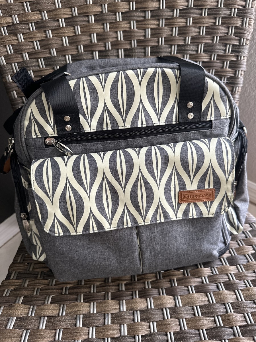 Lekebaby Diaper Bag Backpack Gray with Expandable Bottom UK