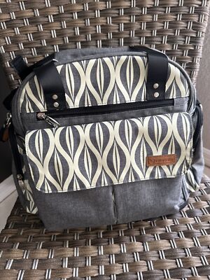 Lekebaby Diaper Bag Backpack Gray with Expandable Bottom UK
